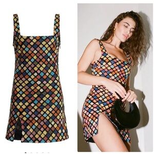 New Staud Le Sable Rainbow Beaded Embellishment Dress